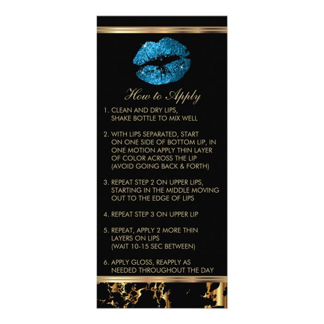 Instruktioner för turkos blått Glitter - Marble Reklamkort (Framsidan)