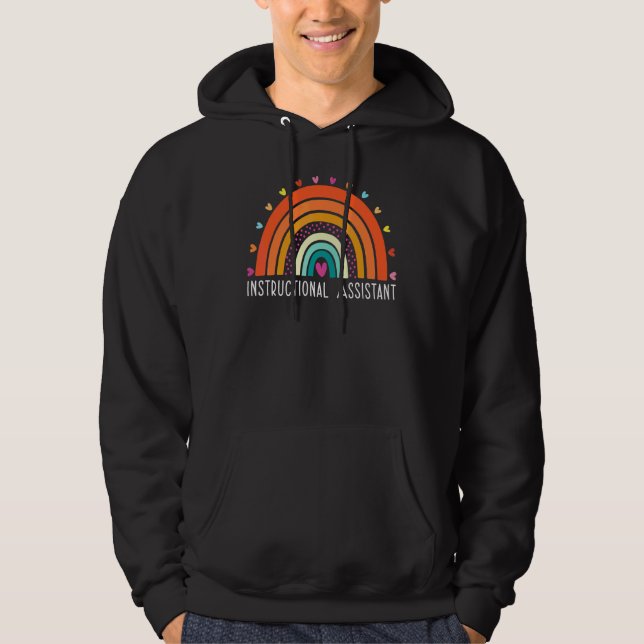 Instruktionsassistent Boho-regnbåge Examenspresent Hoodie (Framsida)