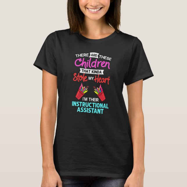 Instruktionsassistent Tacksamhet Skol Lärare T Shirt (Framsida)