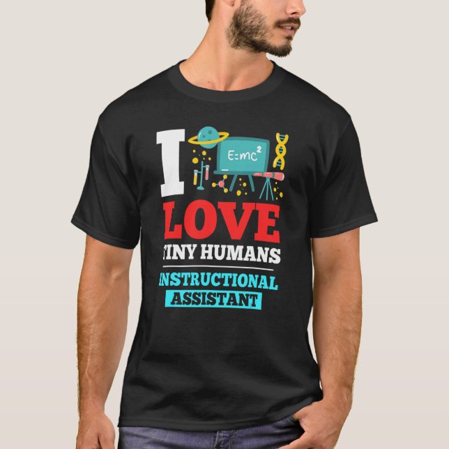 Instruktionsassistent Tacksamhet Skol Lärare T Shirt (Framsida)