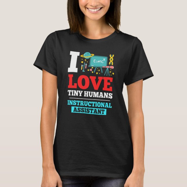 Instruktionsassistent Tacksamhet Skol Lärare T Shirt (Framsida)