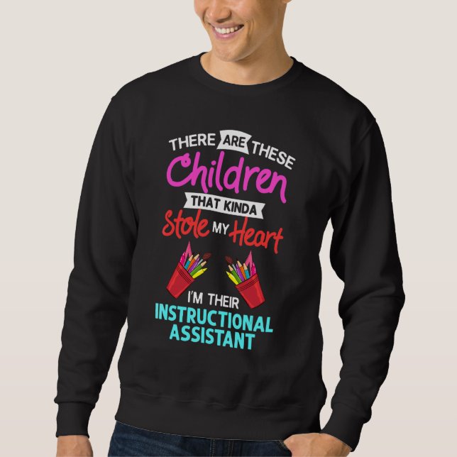 Instruktionsassistent Tacksamhet Skola Lärare Lång Ärmad Tröja (Framsida)
