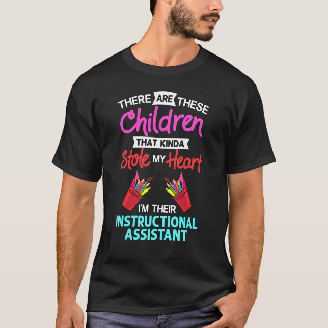 Instruktionsassistent Tacksamhet Skola Lärare T Shirt (Framsida)
