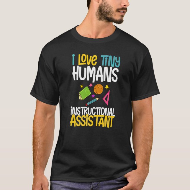 Instruktionsassistent Tacksamhet Skola Lärare T Shirt (Framsida)