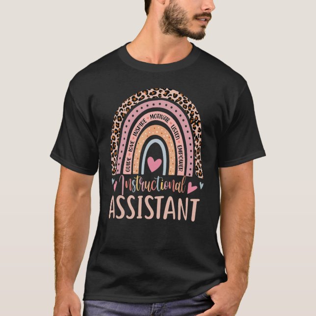 Instruktionsassistenten för Rainbow Leopard Print  T Shirt (Framsida)