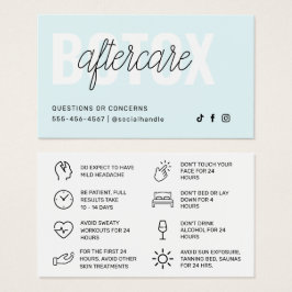 Instruktionskort för Botox Filler Injektion Efterv Visitkort
