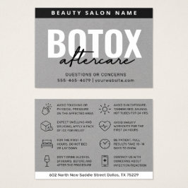 Instruktionskort för Botox Filler Injektion Efterv Visitkort