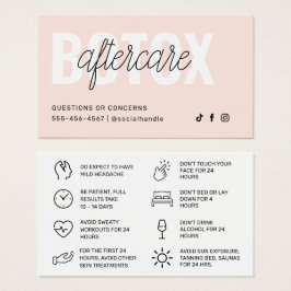 Instruktionskort för Botox Filler Injektion Efterv Visitkort