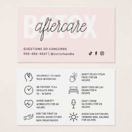 Instruktionskort för Botox Filler Injektion Efterv Visitkort