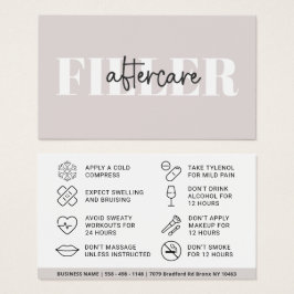 Instruktionskort för Botox Filler Injektion Efterv Visitkort