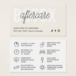 Instruktionskort för Botox Filler Injektion Efterv Visitkort