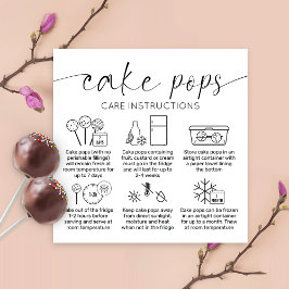 Instruktionskort för elegantens minimala Cake Pops Fyrkantigt Visitkort