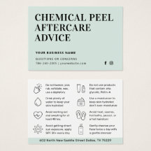 Instruktionskort för Färg Chemical Peel Aftercare