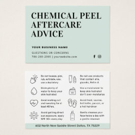Instruktionskort för Färg Chemical Peel Aftercare Visitkort