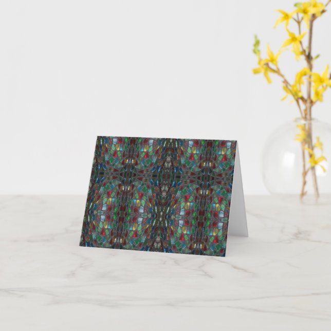 Instruktionskort för fastnat glas kort (Gul blomma)