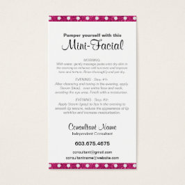 Instruktionskort för miniansikte visitkort