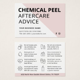 Instruktionskort för Modern Chemical Peel Aftercar Visitkort