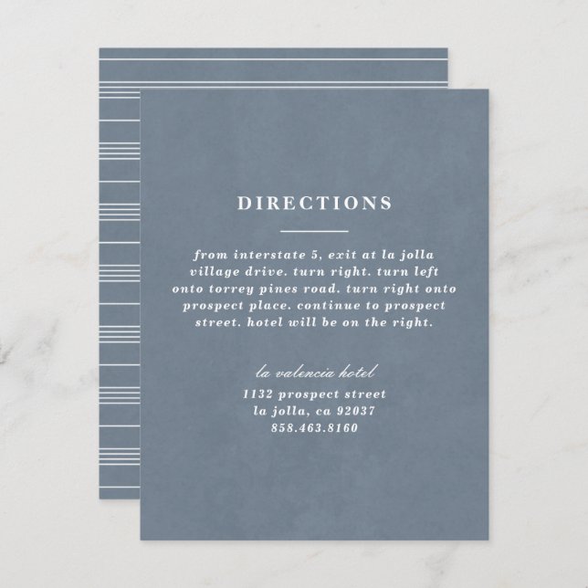 Instruktionskort för skrivet skript - blått Grått (Fram/baksida)