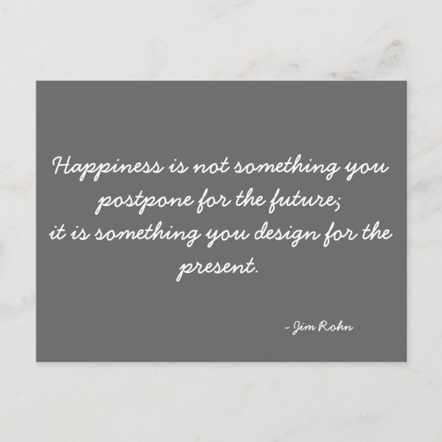 Instruktionskort som citerar Jim Rohn Vykort (Framsida)