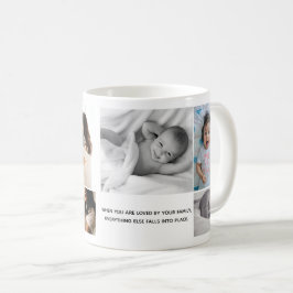 Instruktionsmeddelande för familjefotsamling för h kaffemugg
