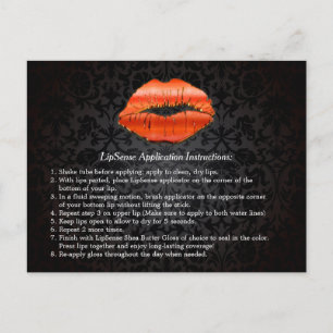 Instruktionstips för 3D Red Läppar Beauty Salon Ma Vykort