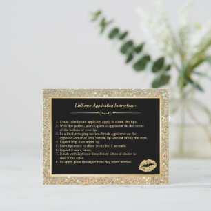 Instruktionstips för guld Glitter Makeup Läppar Vykort