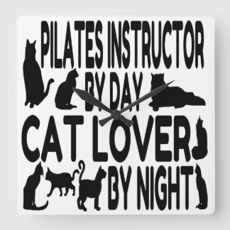 Instruktör för Cat Lover Pilates Fyrkantig Klocka