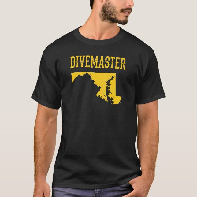 Instruktör för Dyka av Maryland Diving-aster, enhe T Shirt (Framsida)