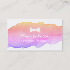 Instruktör för kondition för vattenfärggalax rosa visitkort