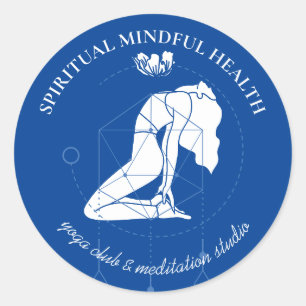 Instruktör för marinblått meditation Chakra Yoga Runt Klistermärke