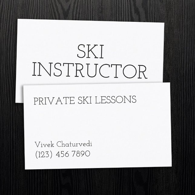Instruktör för Professionell av Ski Lessons - enke Visitkort (Ski Lessons Professional Instructor Business Card)