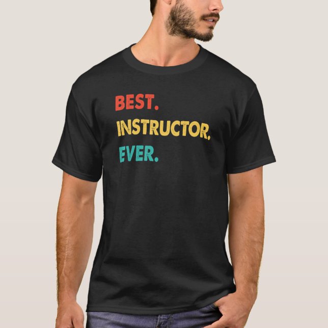Instruktör för professionell retro Best Instructor T Shirt (Framsida)