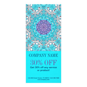 instruktör för turkos bohemian henna Mönster Yoga Reklamkort