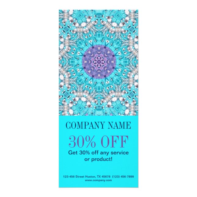 instruktör för turkos bohemian henna Mönster Yoga Reklamkort (Framsidan)