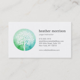 Instruktör för vattenfärg Träd Yoga Visitkort