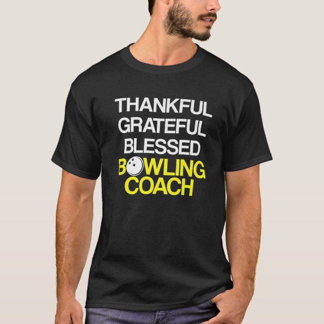 Instruktör i Bowling Coach Player Team T Shirt (Framsida)