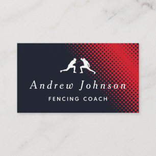 Instruktör i Modern Fencer Red & Black Visitkort