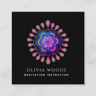 Instruktur för Mandala-meditation Fyrkantigt Visitkort