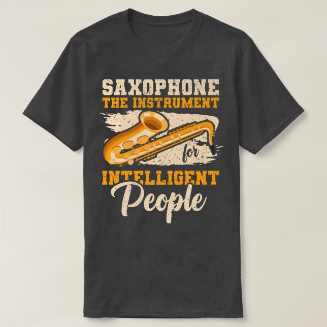 Instrument för intelligent folk Music Saxophone T Shirt (Design framsida)