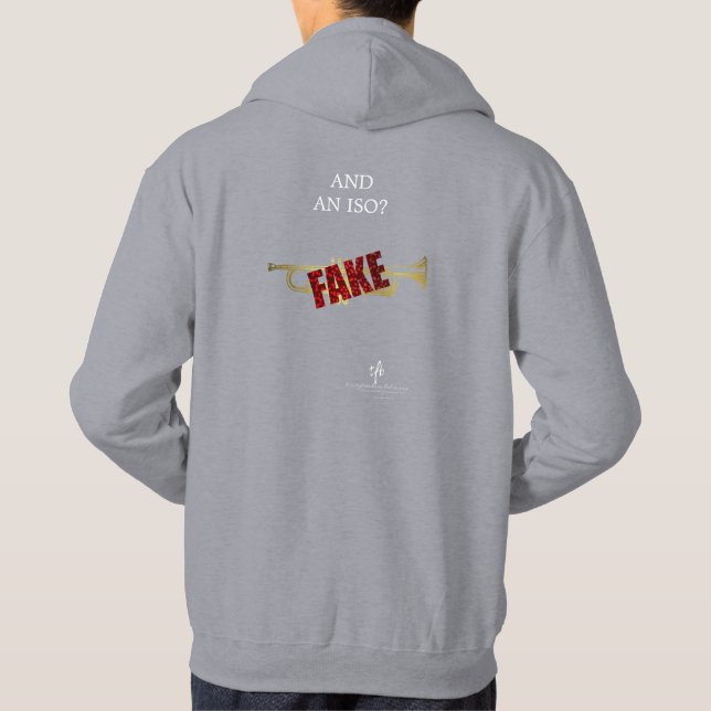 Instrument-formade objekt i Trumpet Wh. Text. Hoodie (Baksida)