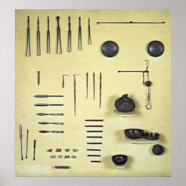 Instrument från en oculist fodral, från Reims Poster (Framsidan)