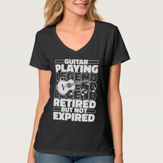 Instrument Retired Guitarist  Acoustic Guitar T Shirt (Framsida)
