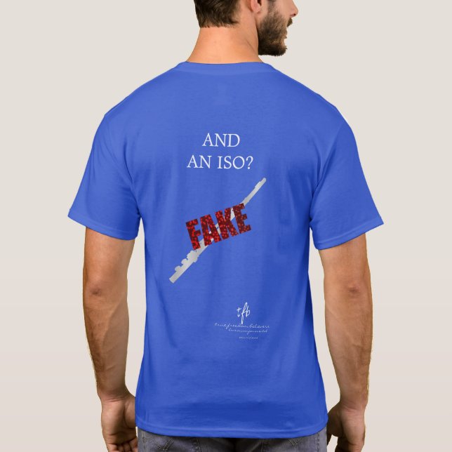 Instrument-Shaped Objects I Flute Wh Text. T Shirt (Baksida)