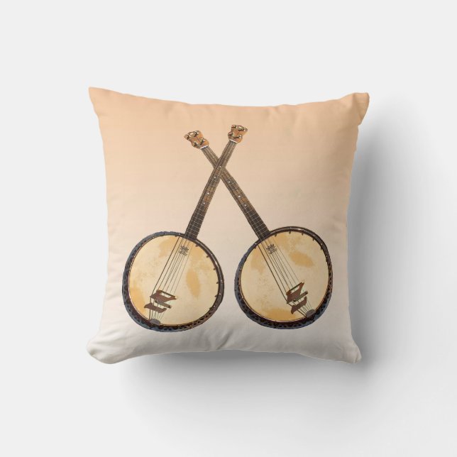 Instrumenterar abstrakt Banjomusik för orange Kudde (Framsida)