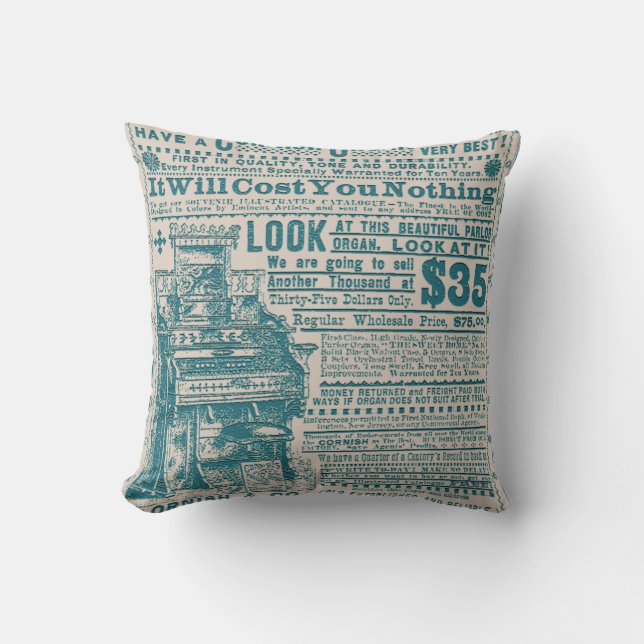 Instrumenterar det Cornish organ för Kudde (Framsida)