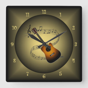 Instrumenterar det ~Musical ~Musical jordklotet Fyrkantig Klocka