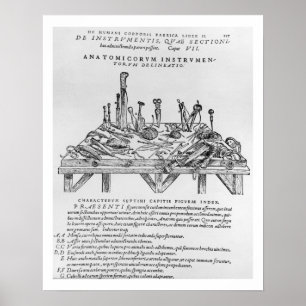 Instrumenterar för dissekeringar, illustration poster
