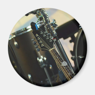 Instrumenterar musik trummar gitarrmusikal magnet