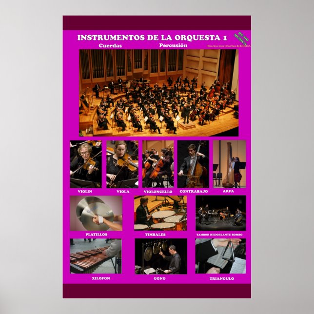 instrumentos orquesta I  Instruments Orchestra I Poster (Framsidan)