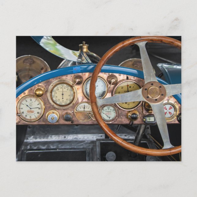 Instrumentpanel för vintage vykort (Framsida)
